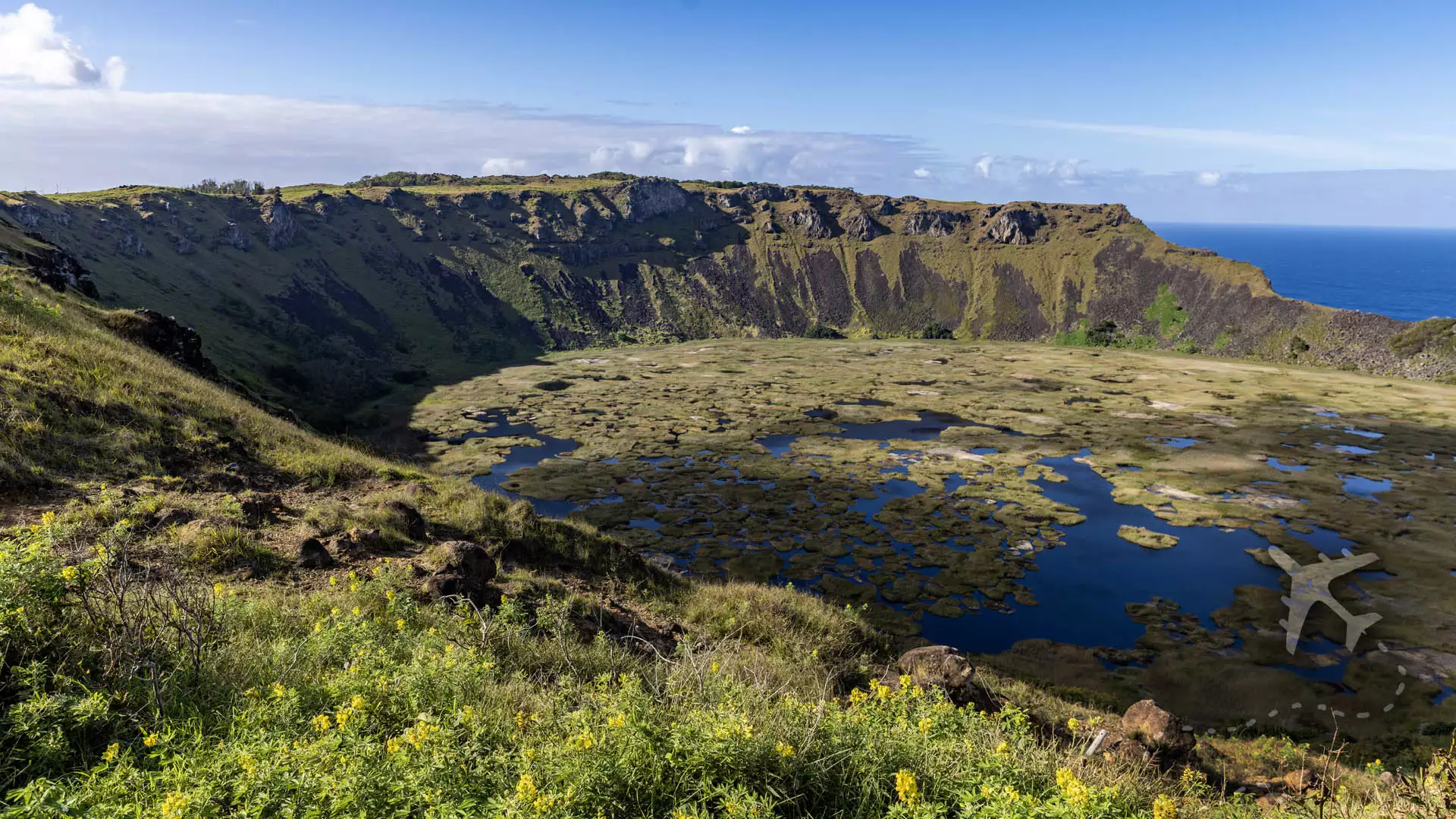 Exploring the Ancient Volcanic Crater on Easter Island