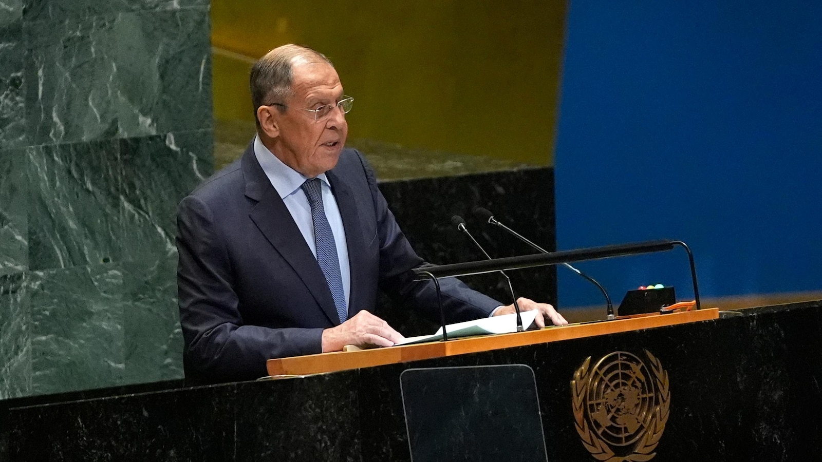 Russia invokes nuclear capacity in a UN speech full of bile toward the West